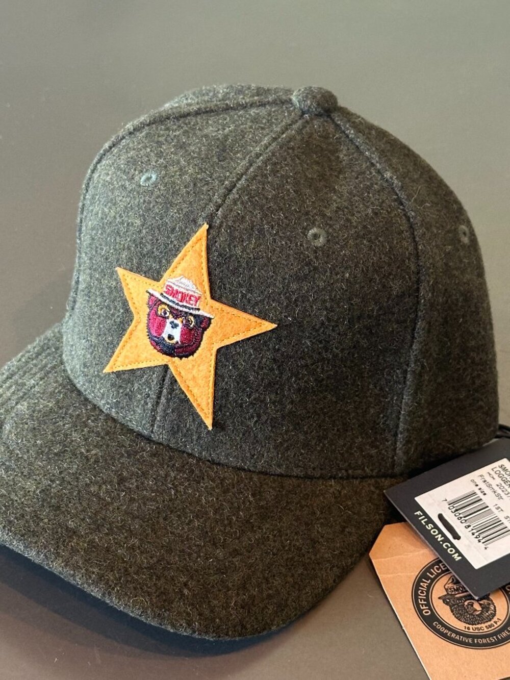 C.C. Filson -Smokey Bear Wool Logger Cap - NEW